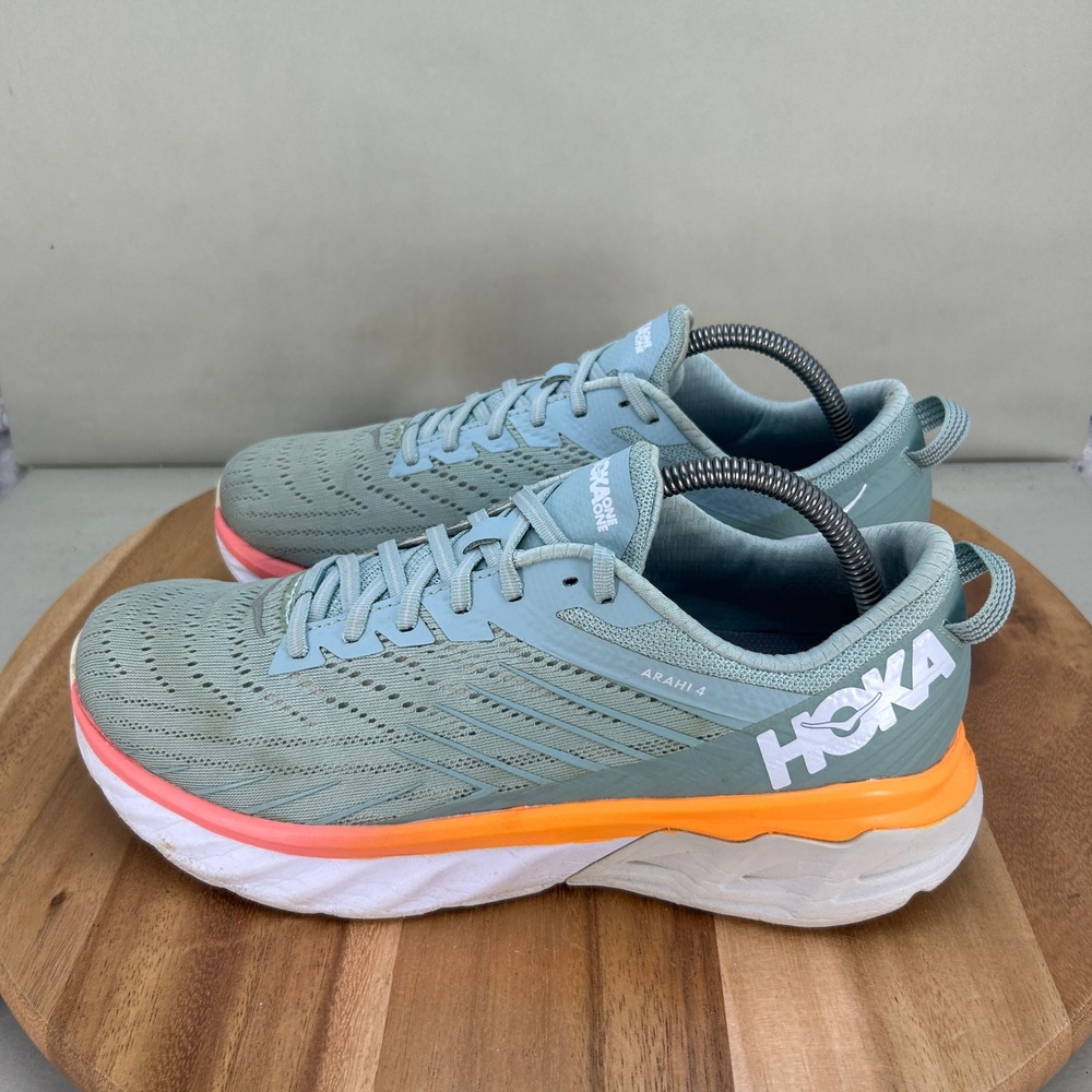 Hoka One One Arahi 4 Womens Running Shoes Blue Pink Orange 1106474 BHLR Size 11 - Picture 3 of 9